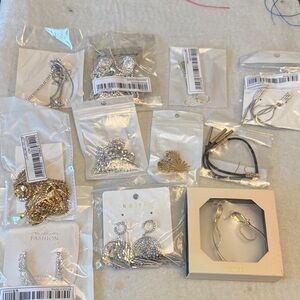 Silver and Gold Mixed Fashion Jewelry Set-13 pieces